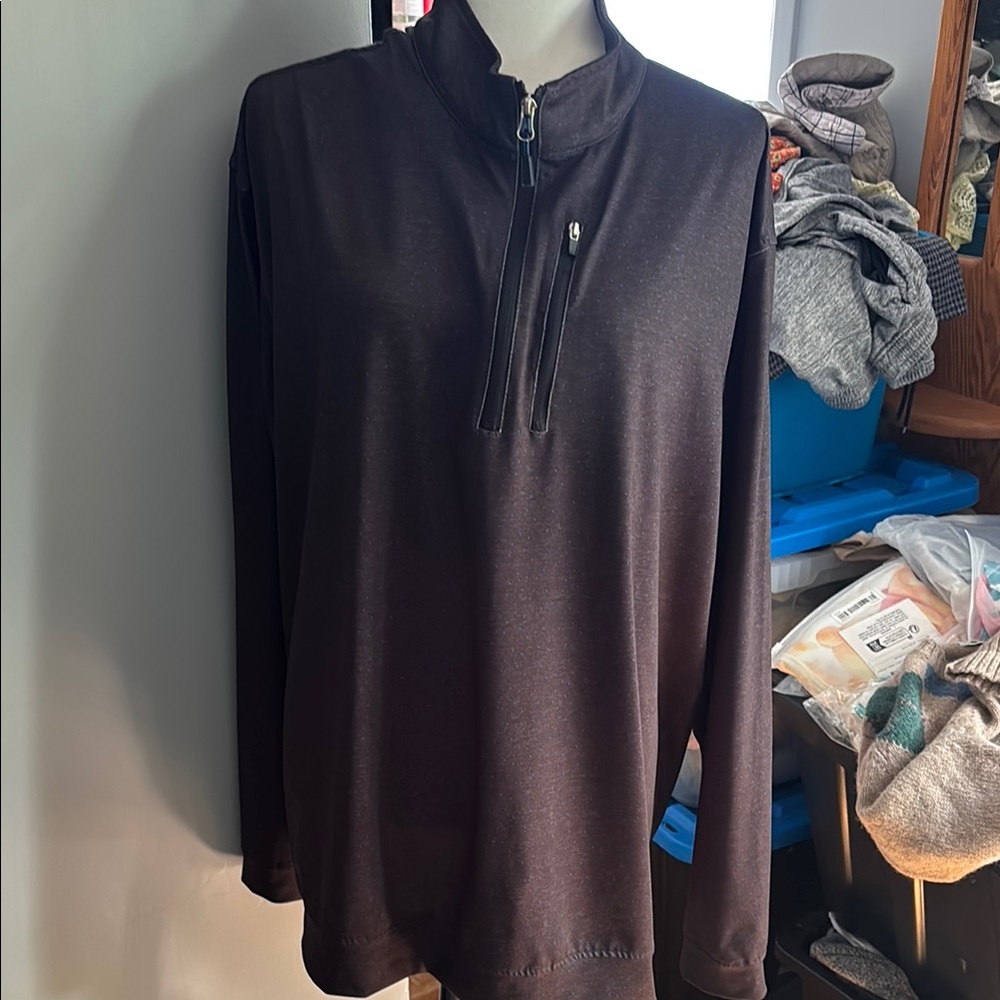 Pebble Beach Black Zip Up long sleeved shirt